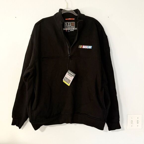 NWT 511 Tactical 1/4 Zip Front Black NASCAR Hoodie Job Shirt 2XL